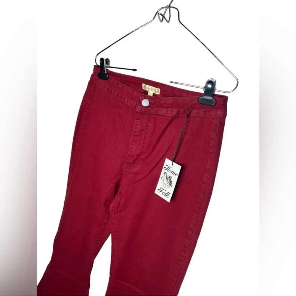 Home Folk Burgundy Flare Jeans - Picture 7 of 16